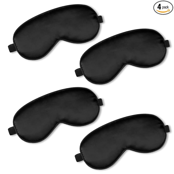 BBTO 4 Pcs Silk Sleep Eye Masks Smooth Soft Satin Eye Covers by BBTO