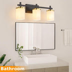 3-Lights Black and Gold Bathroom Lighting Fixtures Over Mirror, Anti-Rust - Image 6