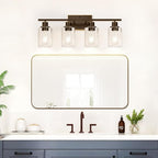Indoi 4 Light Bathroom Light Fixtures, Oil-Rubbed Bronze Modern Vanity Lights - Image 7