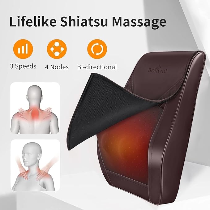Boriwat Back Massager with Heat, Massagers - Image 4