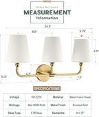 Bathroom Light Fixtures, Brushed Gold Vanity Lights - Image 3