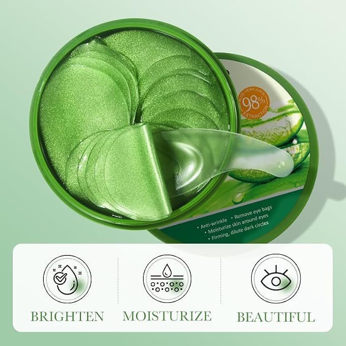 Aero Zen Aloe Vera Eye Mask- 60 PCS Aloe Vera Under Eye Patches-Under Eye - Image 6