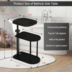 3 Layer Bathtub Tray Table, Bamboo Swivel Bathtub Side Table Height Adjustable - Image 3