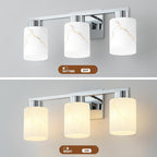 3-Light Bathroom Light Fixtures, Modern Vanity Lights, Chrome Metal Wall Lamp - Image 6