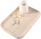 Marble Vanity Tray for Dresser Organizer, Travertine Bathroom Tray Countertop by Karibiber
