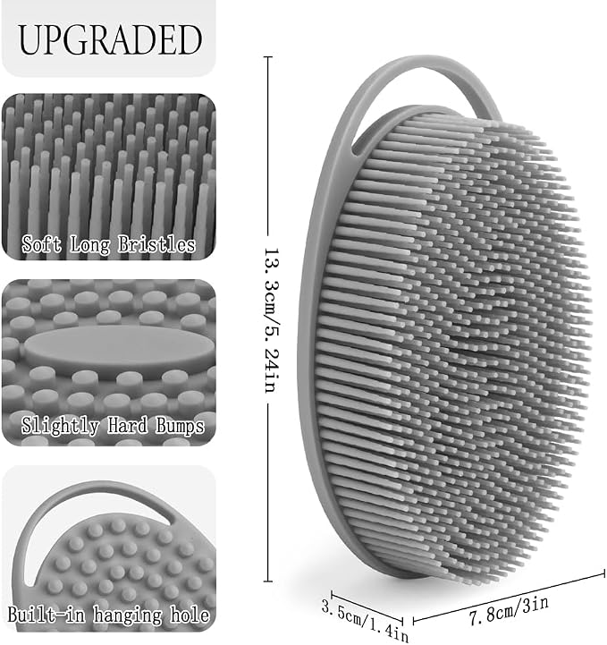 3 Pack Silicone Body Scrubber, Exfoliating Body Scrubber Fit - Image 3
