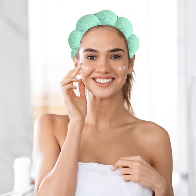 Beleki Spa Headband for Washing Face Wristband Set Makeup Skincare Face Washing - Image 4