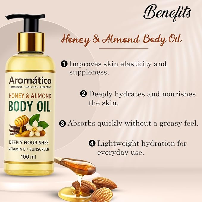 Aromatico Honey & Almond Mini Body Oil - Image 3