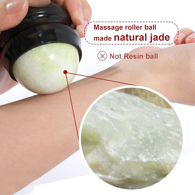 ideayard Cold Massage Roller Ball, Massage Stone Tool Jade Ball - Image 5