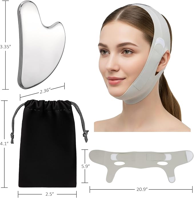 Gua Sha Facial Tool & V Line Lifting Mask - Image 2