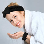 Black Spa Headband and Wristband Set - Image 2