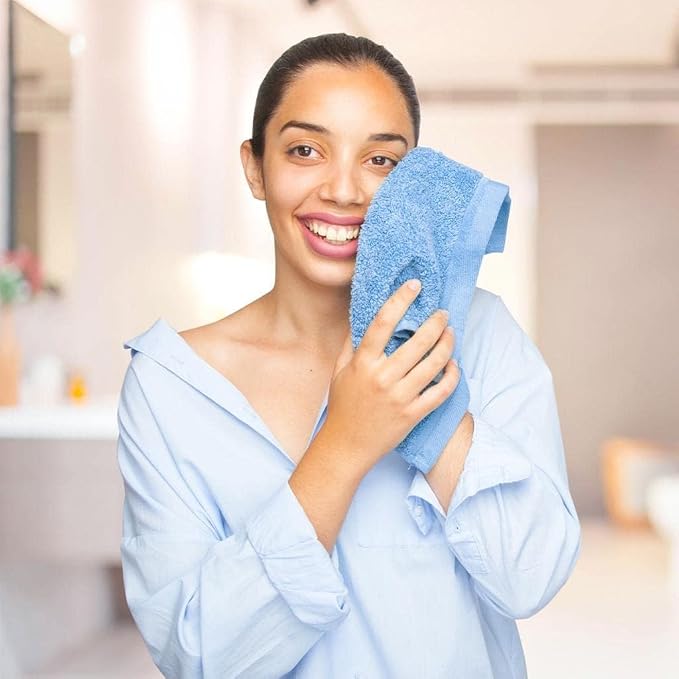 QUBA LINEN 100% Cotton Washcloth Set – Soft, Absorbent Face Towels - Image 3