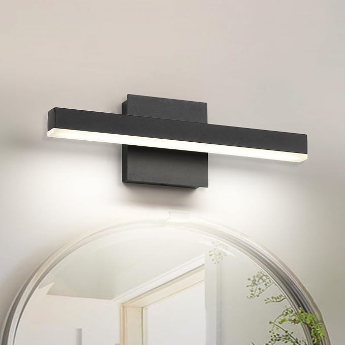 Joossnwell Black Bathroom Vanity Light Fixtures Dimmable 5CCT LED Bathroom by Joossnwell