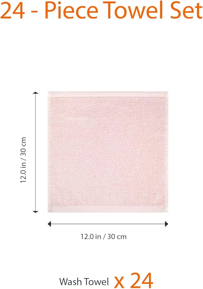 Amazon Basics face Towels for Bathroom, 100% Cotton Extra Absorbent washcloth - Image 7