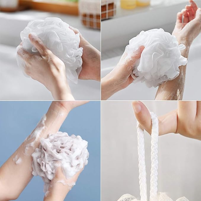 10 Pack of Bath Loofah Shower, Small Size Sponge Pouf Body Scrubber Exfoliator - Image 3