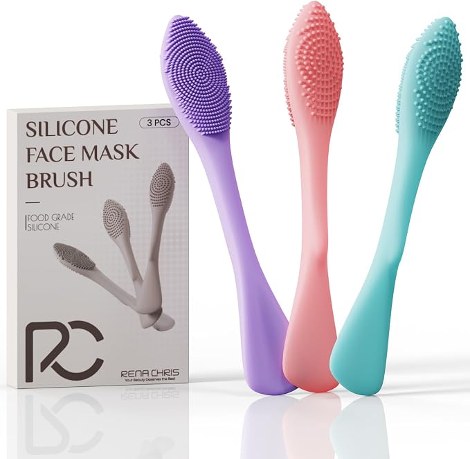 Rena Chris 3 pcs Silicone Face Scrubber, 3 in 1 Face Mask Applicator & Facial by RenaChris
