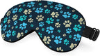 Dog Footprint Sleep Mask Eye Mask Dog Paws Cute Footstep Animal Blue Green by Unknown