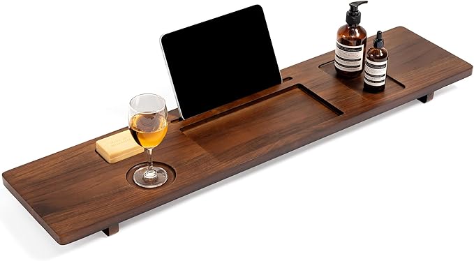 Luxury Teak Bathtub Tray for Freestanding Bath by Unknown