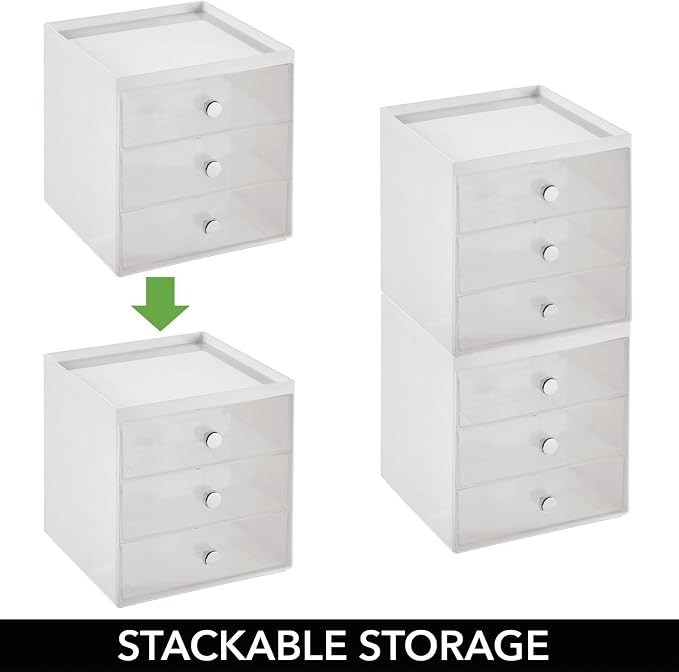 mDesign Plastic 3 Drawer Organizer - Image 3