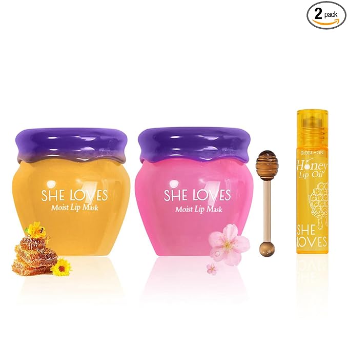 2PCS Lip Mask Overnight, Honey&Sakura Day and Night Repair Sleeping Lip Balm by Unknown