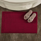 Hawmam Linen Red Bath Mats, 21 x 34 inches, Banded Design, Highly Absorbent - Image 3