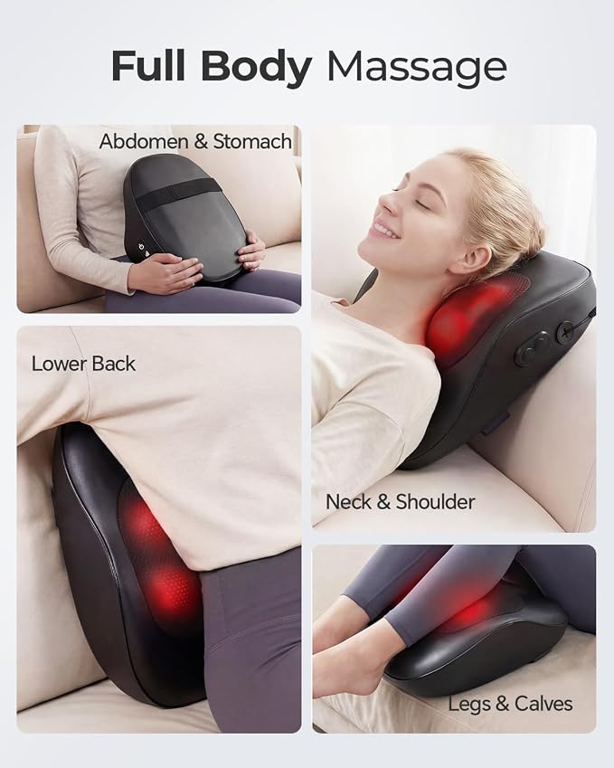 Electric Neck Massager Pillow, Ultra-Quiet Corded Neck and Shoulder Massager - Image 6