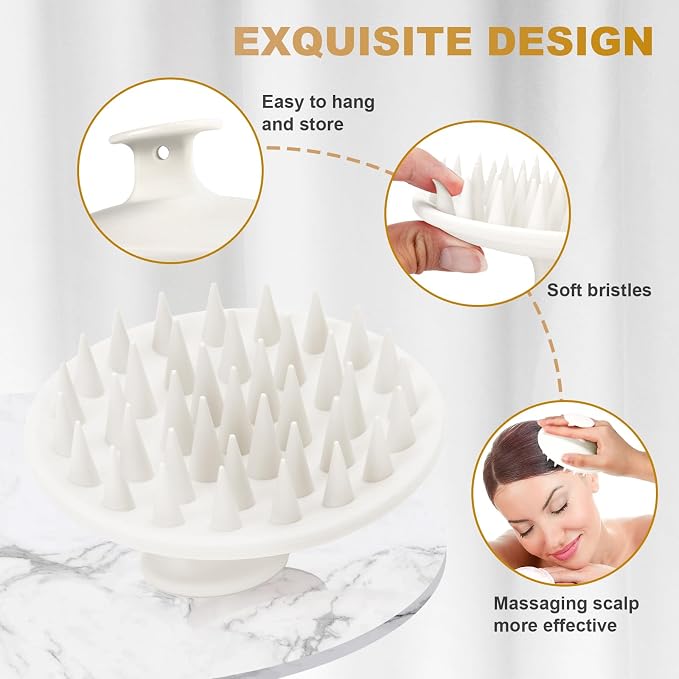 Meartchy Silicone Scalp Massager Shampoo Brush, Scalp Brush - Image 3