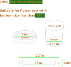 Plant Saucer Tray for Ceramic Plastic Pots, 12 inch Plant Saucers for Indoors - Image 2