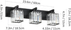 Aipsun Black Vanity Light Bathroom Lighting Fixtures 3 Light Crystal Modern - Image 6