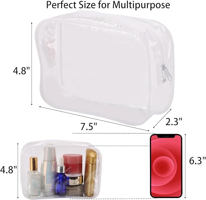 Tbestmax 10 Pcs Clear Cosmetic Bags Small Makeup Bags Portable Waterproof - Image 2
