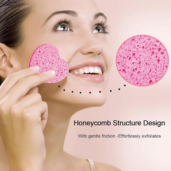 50-Count Facial Sponges Compressed, 100% Natural Cellulose Face Sponge - Image 8