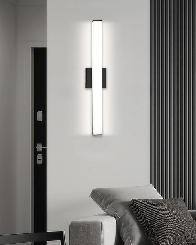 LED Bathroom Vanity Light Fixtures 24in Matte Black, Dimmable18W 4000K Natural - Image 7