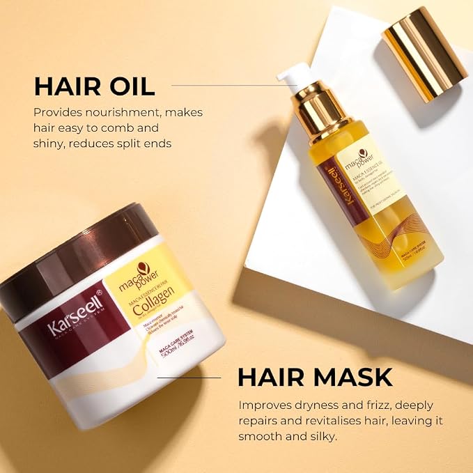 Karseell Collagen Hair Mask & Argan Oil Set, Deep Conditioning Hair Treatment - Image 5