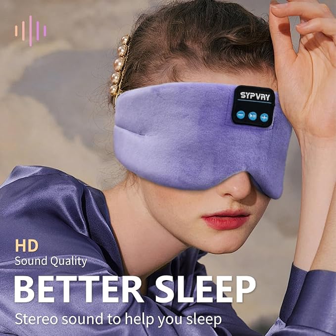 Sleep Mask Bluetooth 5.4 Headphones Soft Wireless Headband Eye Mask Blackout - Image 4