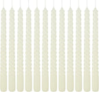 WPONSZU 10 Inch Ivory Spiral Taper Candle Set of 12 Pack Unscented Dripless - Image 9