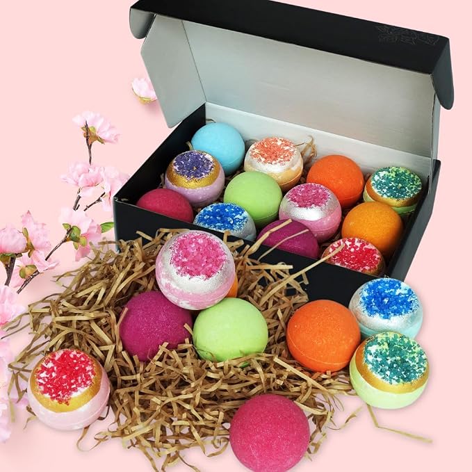 KAV Bath Bombs for Women — Natural Geode Bathbombs for Girls, Tweens | Set of - Image 5