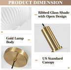 KCO Lighting Large Milk Glass Pendant Lighting Kitchen Island Brushed Brass - Image 3