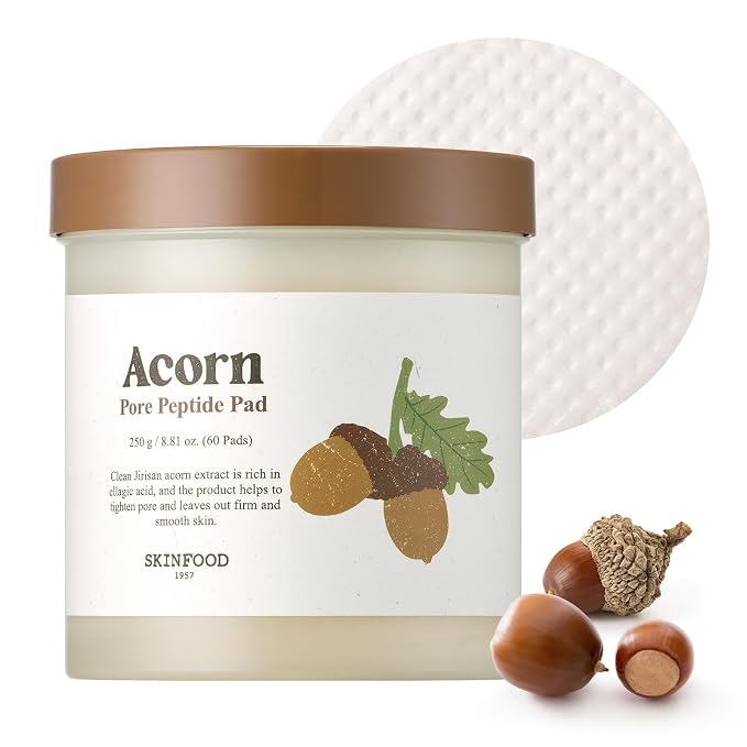 SKINFOOD Acorn Pore Peptide Toner Pad, Korean Skincare Facial Toner, Pore by SKINFOODsince1957
