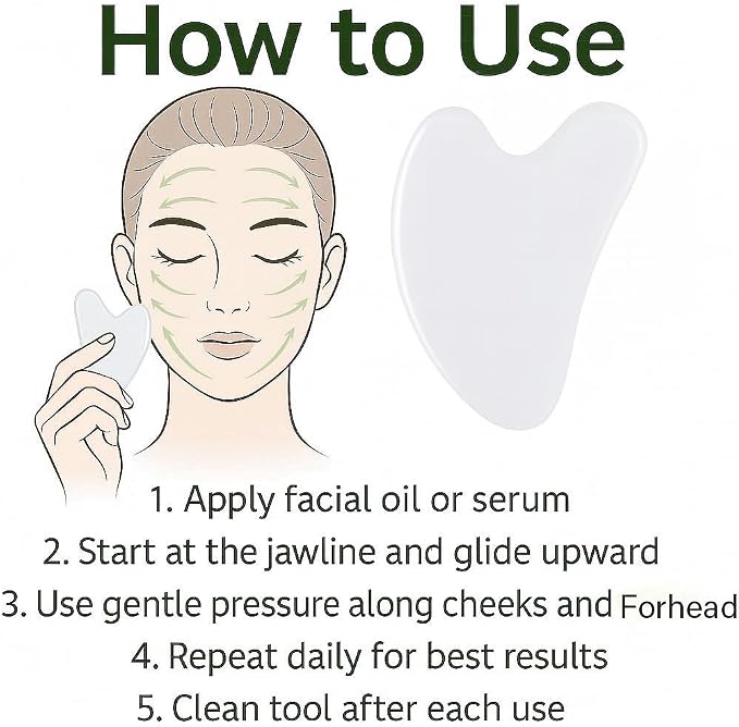 Gua Sha Facial Tool and Jade Roller Set –Anti-Aging Tools - Image 7