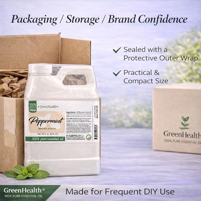 GreenHealth Peppermint Essential Oil – 16 fl oz | 100% Pure & Uncut | - Image 6