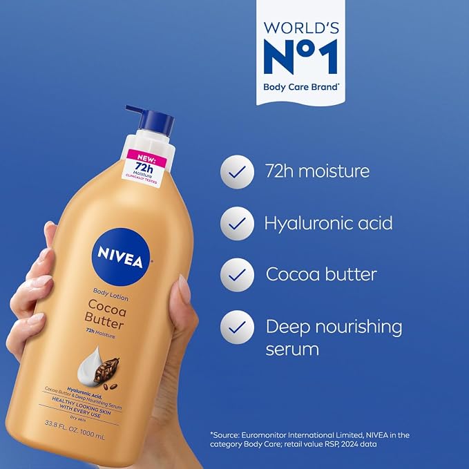 NIVEA Cocoa Butter Body Lotion for Dry Skin - Image 3