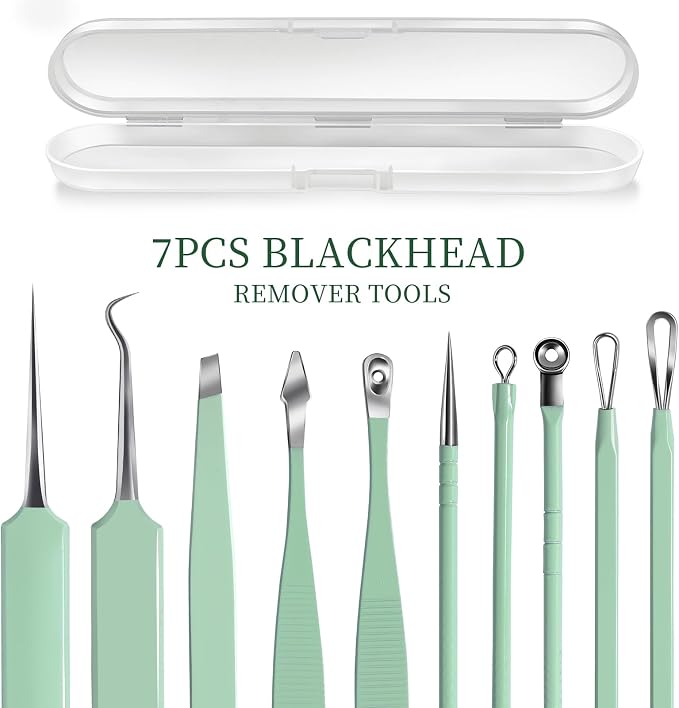 Teenitor 7 Pcs Surgical Grade Blackhead Remover Tools and Pimple Popper Tool Kit - Image 7