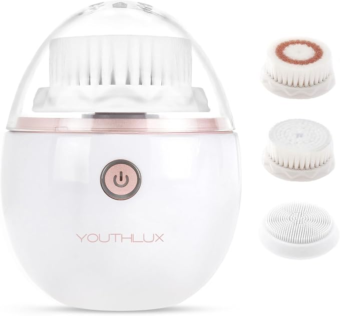 YouthLab Pure Radiance, Vibrating Facial Cleansing Brush, 3 Modes, 3 Brush Heads by Unknown