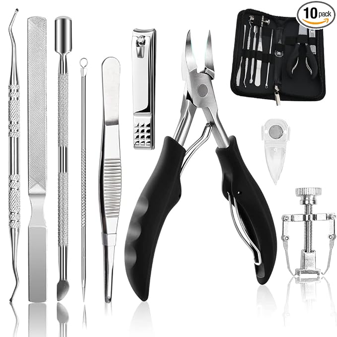 Bcabo 10Pcs/set Ingrown Toenail Tools Kit, Nail Treatment Foot Tool, Ingrown by bcabo
