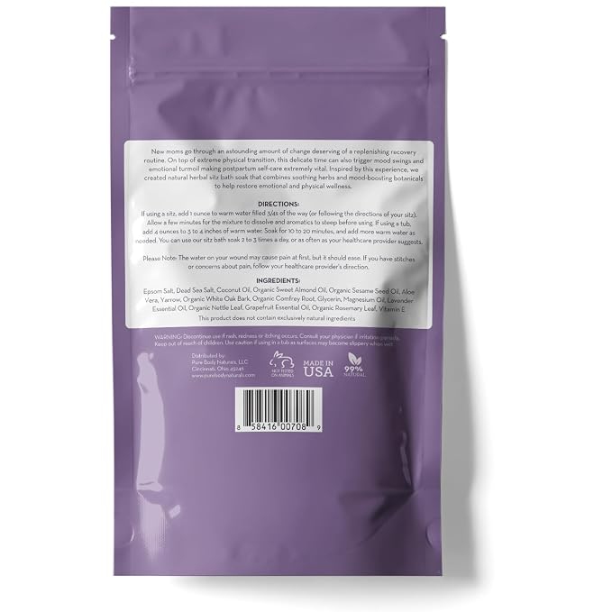 Pure Body Naturals Sitz Bath Salt – Postpartum Care and Hemorrhoid Comfort – - Image 6