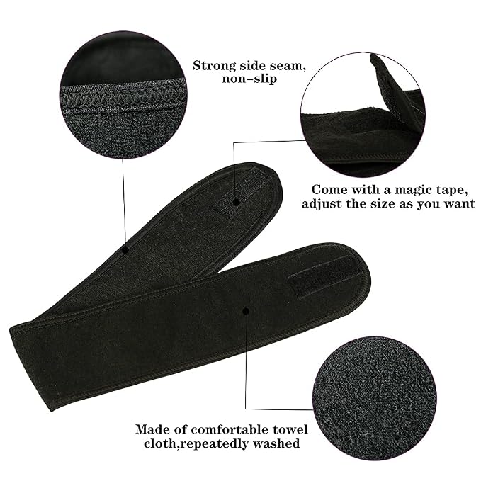 Facial Spa Headbands 4PCS, Makeup Shower Bath Wrap Sport Headband Terry Cloth - Image 3