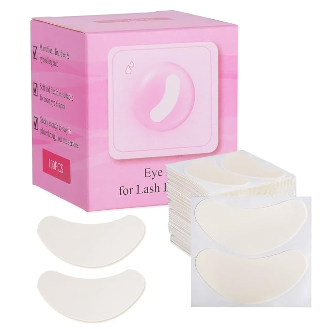 100 PCS Foam Eye Pads for Lash Extensions, 2.76" Under Eye Pads for Eyelash by Miuffue