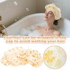 18Pcs Plastic Shower Caps for Women Waterproof Bath Caps Bathing Hair Cap - Image 5