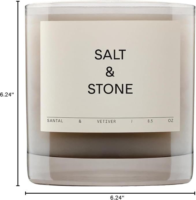 Salt & Stone Scented Candle for Women & Men | Coconut & Soy Blend Wax | - Image 5