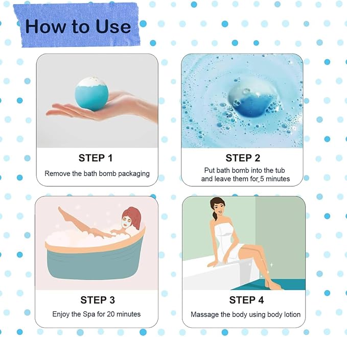 Blue Bath Bombs for Women Spa Gift Set - Image 4